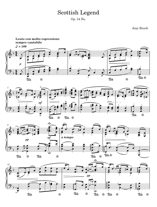 Scottish Legend Op. 54 No.1 - Amy Marcy Beach