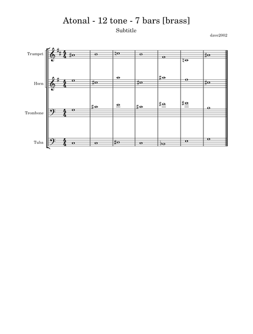 Atonal - 12 tone - 7 bars - brass