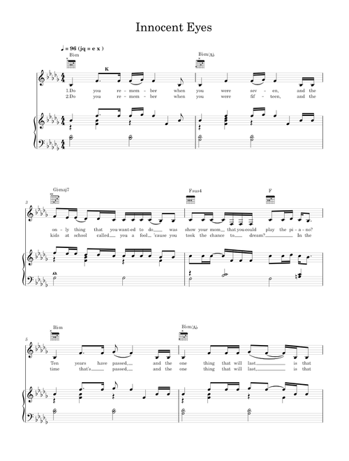 Innocent eyes - Delta Goodrem (Piano-Voice-Guitar)