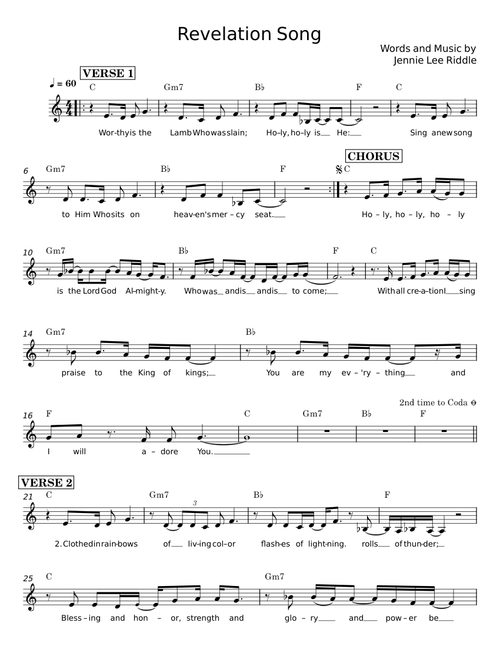 Revelation song - Jennie Lee Riddle