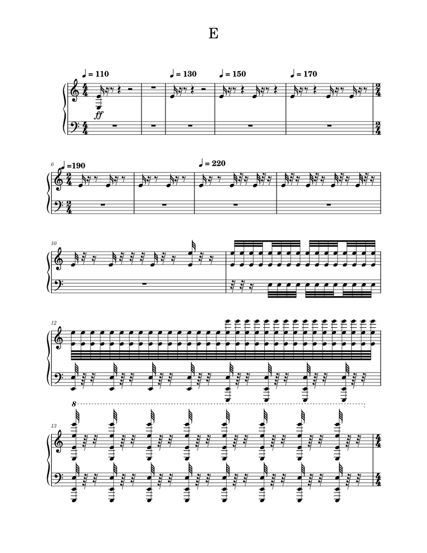 E Sheet music for Piano (Solo)