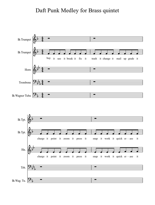 Daft Punk Medley for Brass Quintet