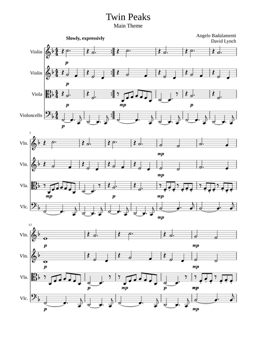 Theme from Twin Peaks – Angelo Badalamenti & David Lynch
