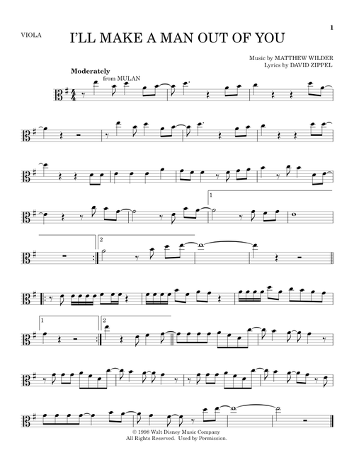 I'll Make A Man Out Of You (from Mulan) - David Zippel (Viola Solo)