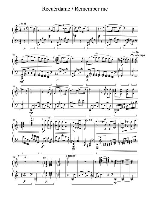 【中古】KOKIA コキア Remember me 楽譜 スコア Score remember me coco sheet music by maribelinsausti | Play, print, and
