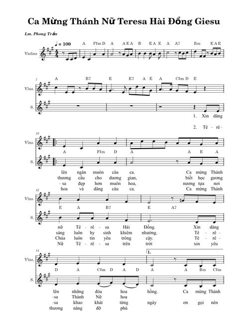 Ca Mừng Thánh Nữ Teresa Hài Đồng Giesu - Phong Trần