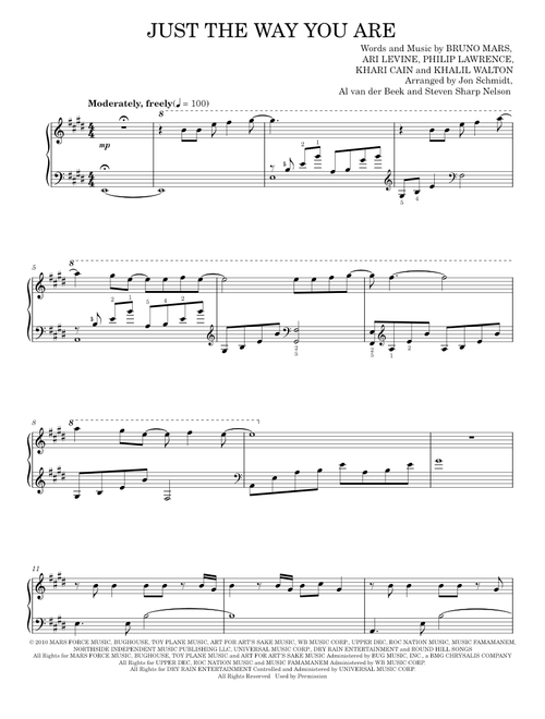 Just The Way You Are - Bruno Mars, The Piano Guys (Piano Solo)