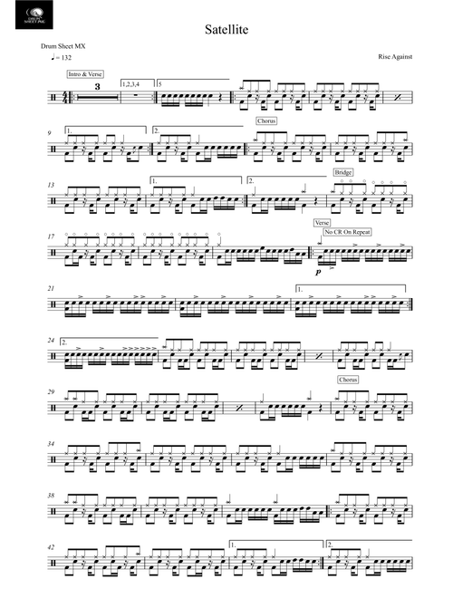 Satellite (Arr. Drum Sheet MX) - Rise Against (Drums)