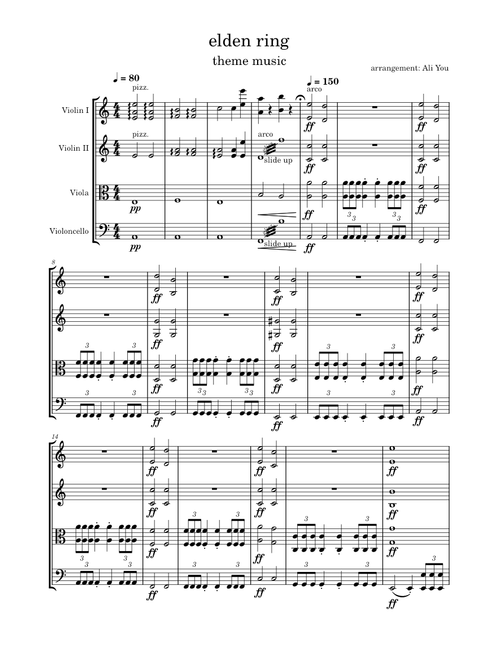 Elden ring – Yuka Kitamura Elden ring –THEME-string quartet- Ali You