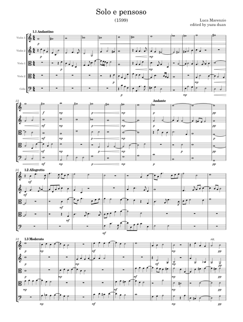 Solo e pensoso (string quintet)