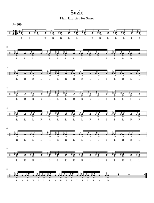 Suzie - Flam Warmup (Snare Drum)
