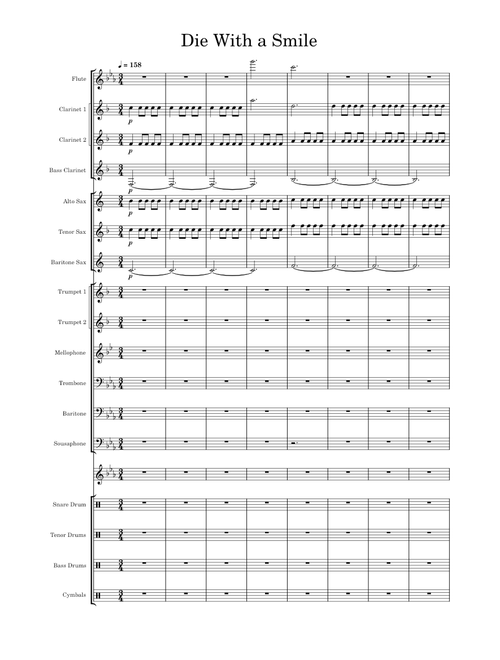 Die With A Smile – Bruno Mars And Lady Gaga for Marching Band