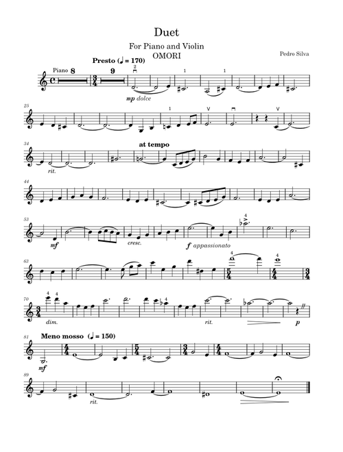 Final Duet – Pedro Silva - Omori (Violin)