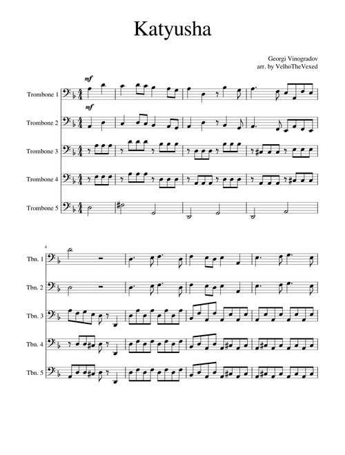 Katyusha - Trombone Quintet