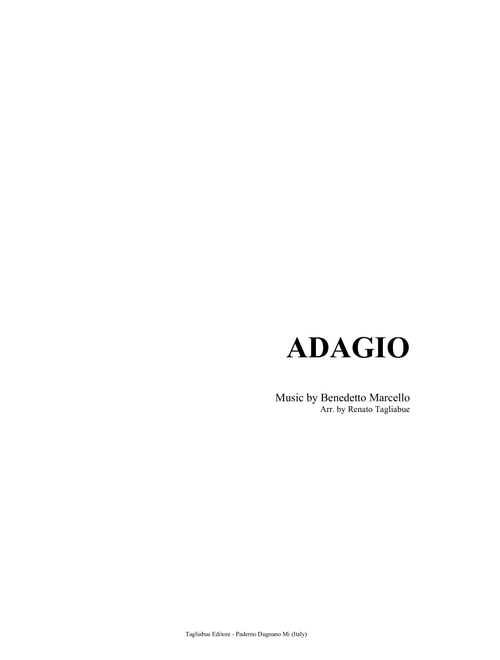 ADAGIO - Benedetto Marcello - For string quartet - with parts (Arr. Renato Tagliabue) (String Quartet)