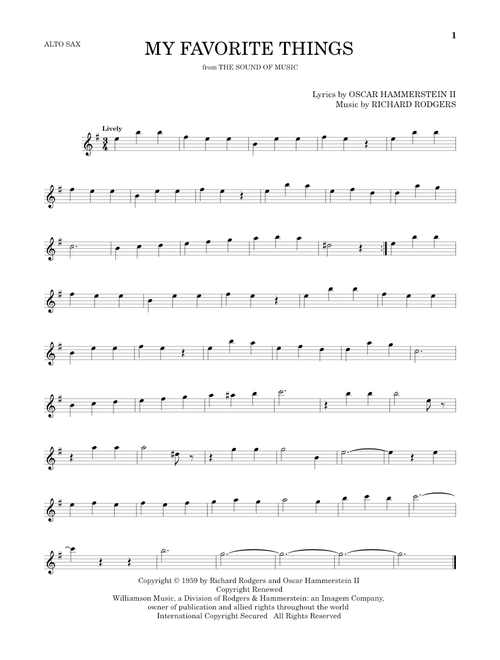 My Favorite Things (from The Sound Of Music) - Julie Andrews (Alto Sax Solo)