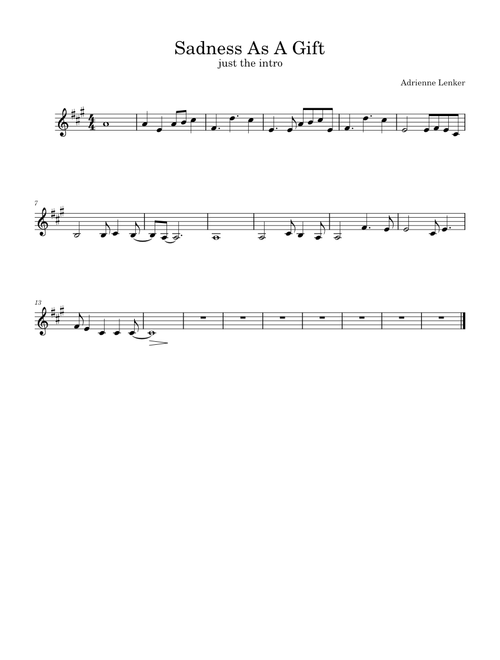 Sadness As A Gift – Adrianne Lenker (Violin Intro)