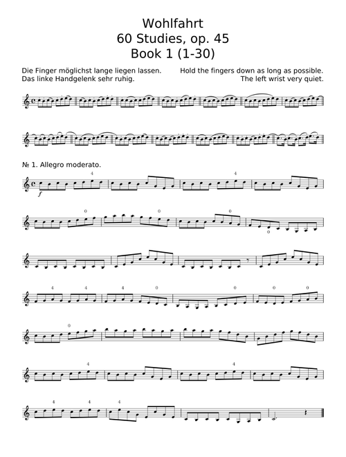 60 Studies for the Violin, Op.45 - Franz Wohlfahrt