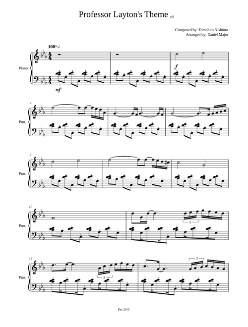 Professor Layton's theme - Piano