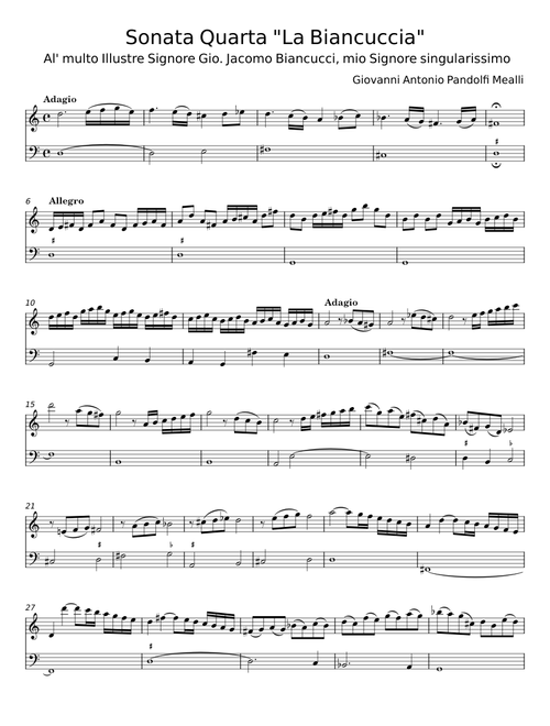 Sonata Quarta La Biancuccia - Giovanni Antonio Pandolfi Mealli