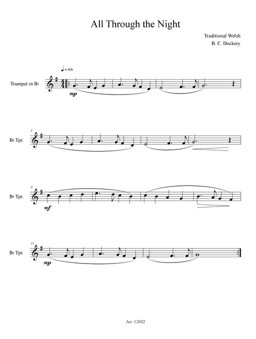 All Through the Night (Trumpet Solo) (Arr. B. C. Dockery) - Traditional (Trumpet Solo)