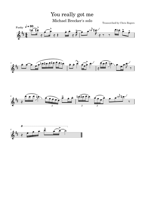 Brecker's Solo on "You Really Got Me"