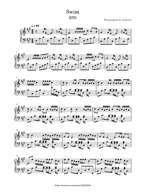 SWIM — BTS (방탄소년단) [Piano Version]