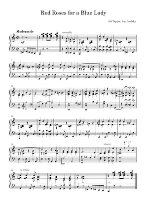 Free Blue Roses Musical Notes Red Roses for a Blue Lady (Lead sheet with lyrics ) Sheet Music with ...