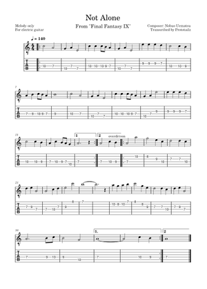 You re Not Alone - Final Fantasy IX Sheet Music for Piano