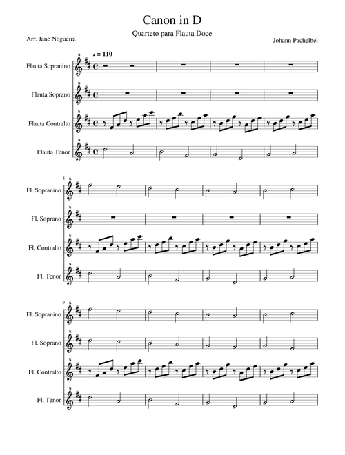 Canon in D (Quarteto Flauta Doce)
