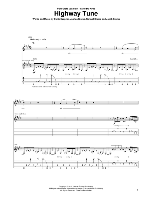 Highway Tune - Greta Van Fleet (Guitar Tab)