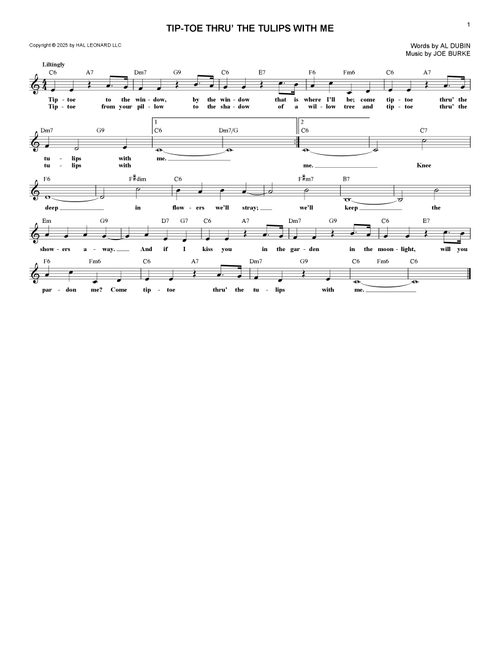 Tip-Toe Thru' The Tulips With Me - Tiny Tim (Lead Sheet - Fake Book)