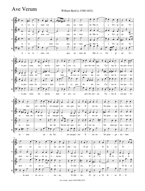 Ave verum - Byrd SATB