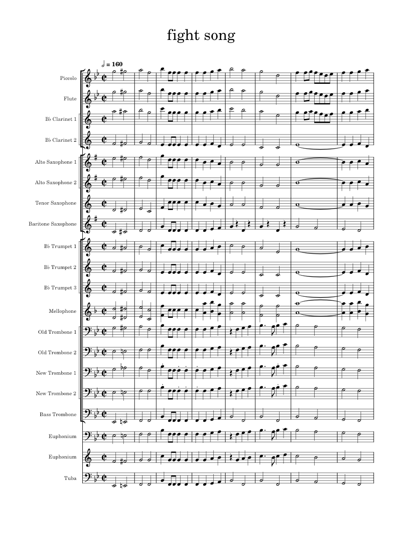 Mayfair HighSchool Fight Song Sheet music for Trombone, Euphonium