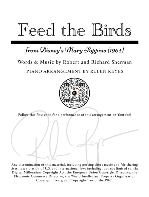 Feed The Birds (tuppence A Bag) (Arr. Ruben Reyes) - Richard M. Sherman, Robert B. Sherman (Piano Solo)