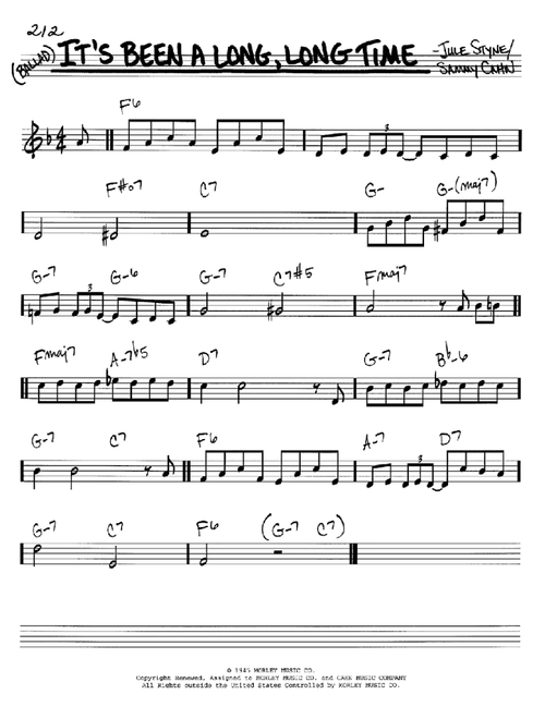 It's Been A Long, Long Time - Sammy Cahn (Real Book - Melody-Chords)