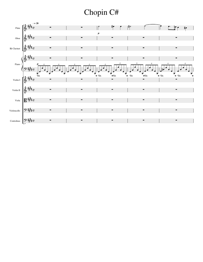 Work in Progress Chopin Nocturne Orchestration Sheet Music for Piano ...