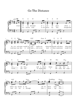 Play Official version of Go The Distance Sheet Music by Alan Menken for ...