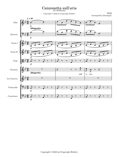 Le nozze di Figaro, K.492 – Wolfgang Amadeus Mozart 'Sull'aria ... che soave zeffiretto' -