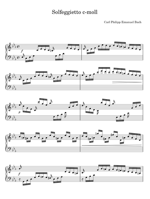 Solfeggietto c-moll - Carl Philipp Emanuel Bach