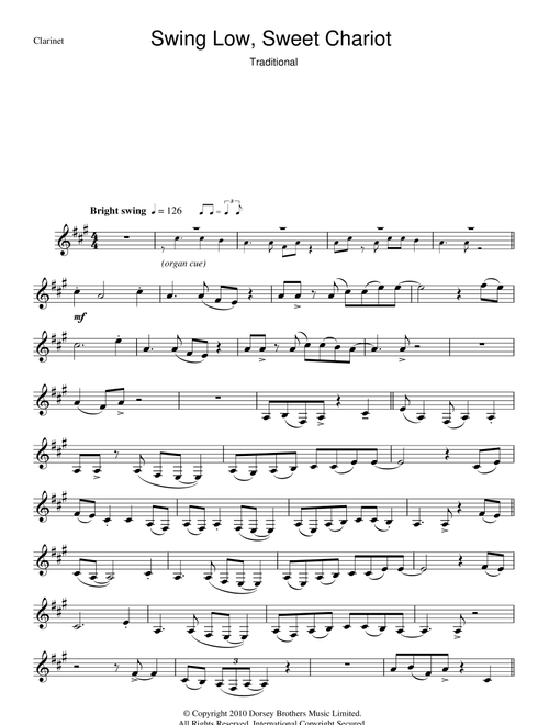 Swing Low, Sweet Chariot - African-American Spiritual (Clarinet Solo)