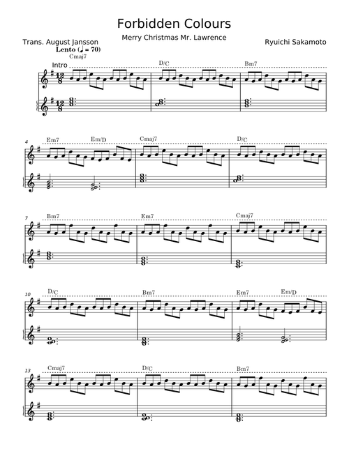Forbidden Colours - Ryuichi Sakamoto