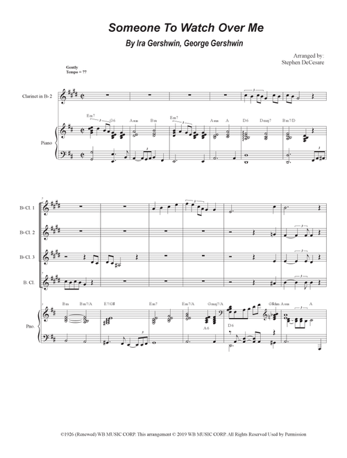 Someone To Watch Over Me (Arr. Stephen DeCesare) - Ira Gershwin, George Gershwin (Woodwind Ensemble)