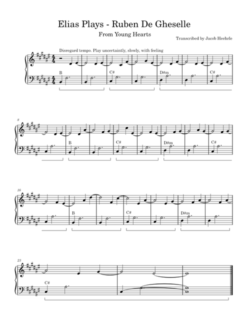 Young Hearts - Ruben De Gheselle - Anthony Schatteman sheet Young Hearts - Ruben De Gheselle - Anthony Schatteman sheet