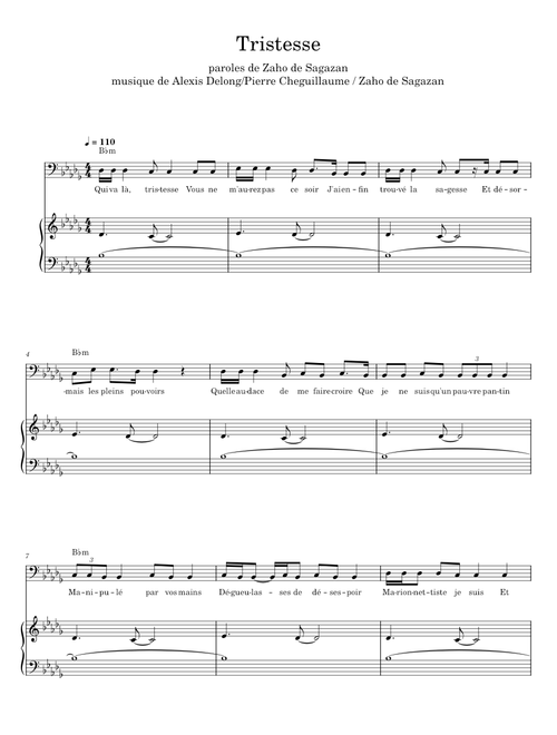 Tristesse - Zaho de Sagazan