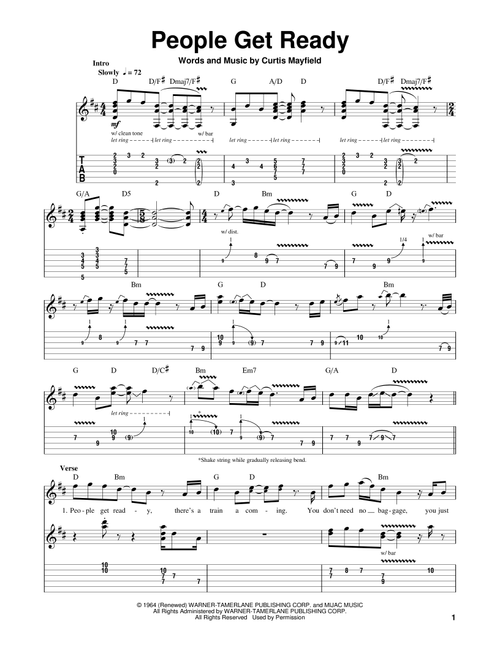People Get Ready - Jeff Beck, Rod Stewart (Guitar Tab Play-Along)