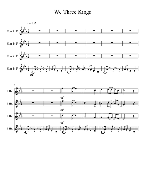 We Three Kings (By Eclipse) - Horn Quartet