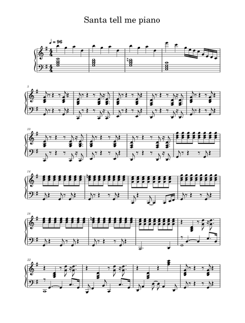 Santa Tell Me – Ariana Grande Santa tell me piano