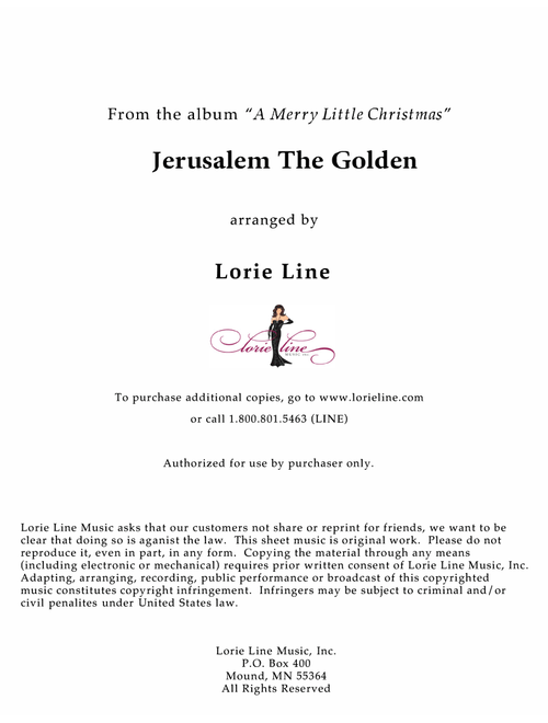 O God Beyond All Praising (Jerusalem The Golden) (Arr. Lorie Line) (Piano Solo)