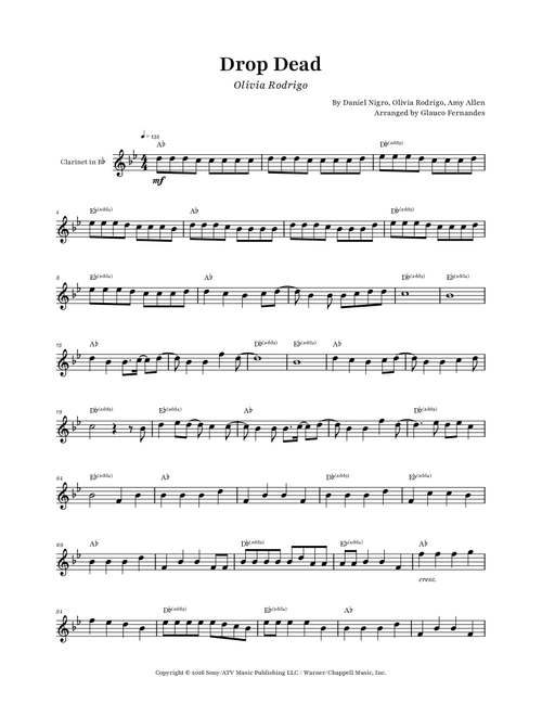 Drop Dead (Arr. Glauco Fernandes) - Olivia Rodrigo (Clarinet Solo)